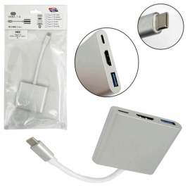 Переходник Type-C на HDMI+USB3.0+Type-C 4K H83