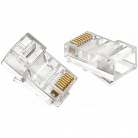Коннектор DeTech RJ45 8P8C F/G прозрачный (100 шт/упак)