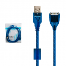Кабель USB удлинитель AM/AF 1.5м с фильтром синий