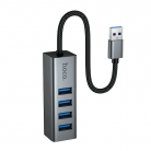 USB хаб (концентратор) Hoco HB1B металлик