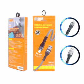 Кабель USB - Micro MRM MR36m 1.0м Тканевый плоский 3A