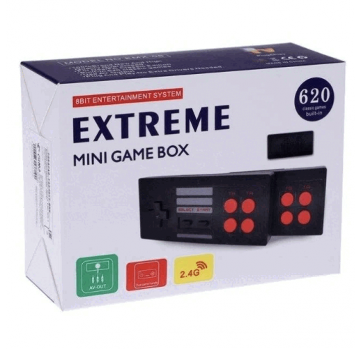 Игровая консоль EXTREME Mini Game Box 620 игр, 8 бит, 2 беспроводных джойстика