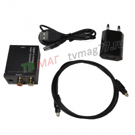 Конвертер аудио Toslink + RCA на 2RCA 285C