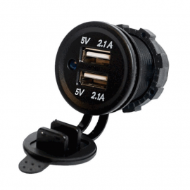 Разъем Usb в авто (врезной) SC11 12V-24V 2USB (Круглый) 4.2A