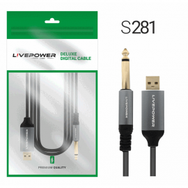 Кабель Аудио Premium H256 6.35mm to USB (гитарный кабель) 1800mm