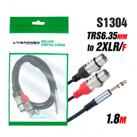Кабель Аудио Premium T-20 TRS6.35mm/M to XLR/2F 1800mm