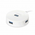 Хаб USB 3.0 Smartbuy, 4 порта, круглый, белый (SBHA-7314-W)/100