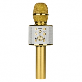 Микрофон BT Hoco BK3 Gold Золото (Bluetooth, динамики, USB)