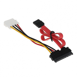 Кабель питание HDD+SATA комбинированный 4pin+7pin - 15pin+7pin, 0.45+0.2m