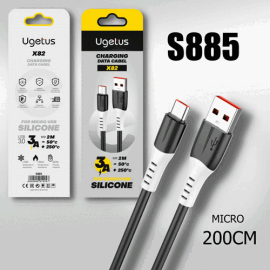 Кабель USB Ugetus X82 Micro силиконовый 2000mm (Black)