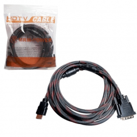 Кабель HDMI на DVI M/M 5м (в оплетке)