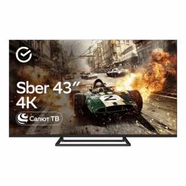 Телевизор 43" Sber SDX 43U4128 черный 4K Ultra HD, Smart TV, Салют ТВ