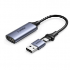 Переходник Type-C на HDMI UGREEN CM489 40189 USB 1080P Video Capture Device Grey