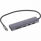 Переходник Type-C на HDMI 2.0 4K Netac WF14 .(NT08WF14-30GR), 3xUSB3.0 + microSD + SD