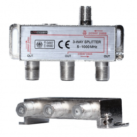Делитель 3Way Splitter проход питания, 5-1000MHz