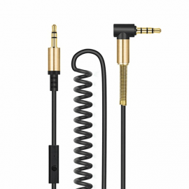 Кабель AUX Jack 3,5mm М/М HOCO UPA02 с микрофоном, 2 м, черный