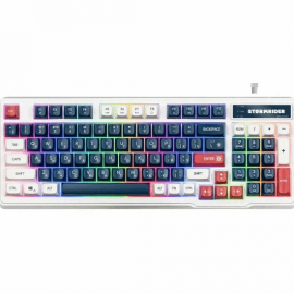Клавиатура проводная DEFENDER Stormrider GK-425 45425, бело/синий