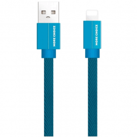 Кабель USB на Lightning More choice K20i 2.1A 8-pin плоскийнейлон 1м