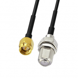 ВЧ Пигтейл SMA (male) на F (female) кабель RG174 25см.