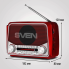 Радиоприемник SVEN SRP-150 (3 Вт, Bluetooth, FM/AM/SW, USB, microSD, фонарь)