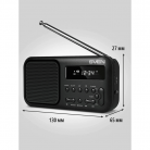 Радиоприемник SVEN SRP-50, черный (3 Вт, Bluetooth, FM, USB-C, 3.5мм jack, ,будильник )