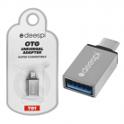OTG переходник Type-C на USB deespi T01 Metal в блистере